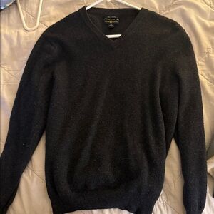 Club Room Charcoal 100% Cashmere V-Neck Sweater